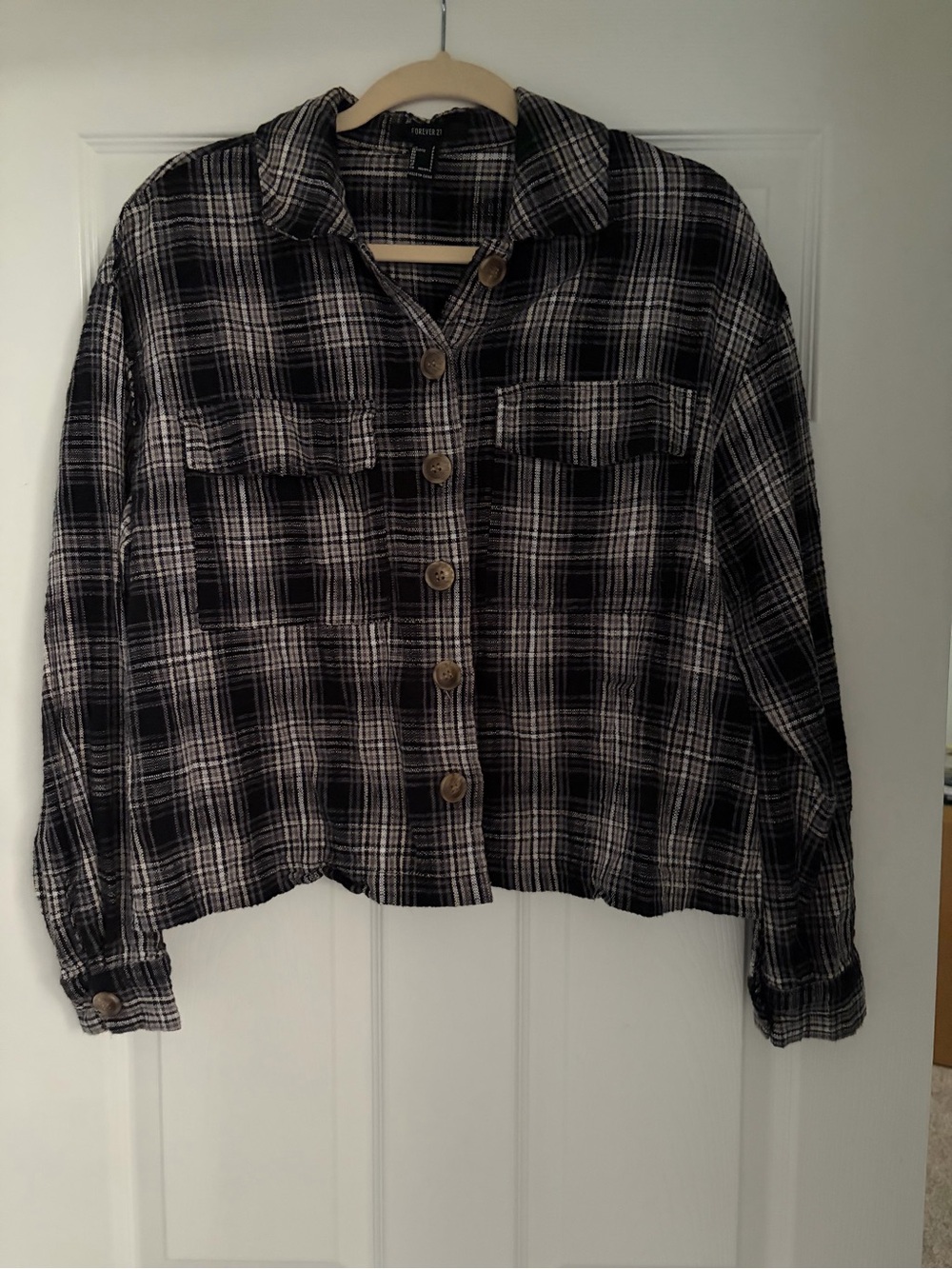Forever 21 Black and Gray Flannel Size S